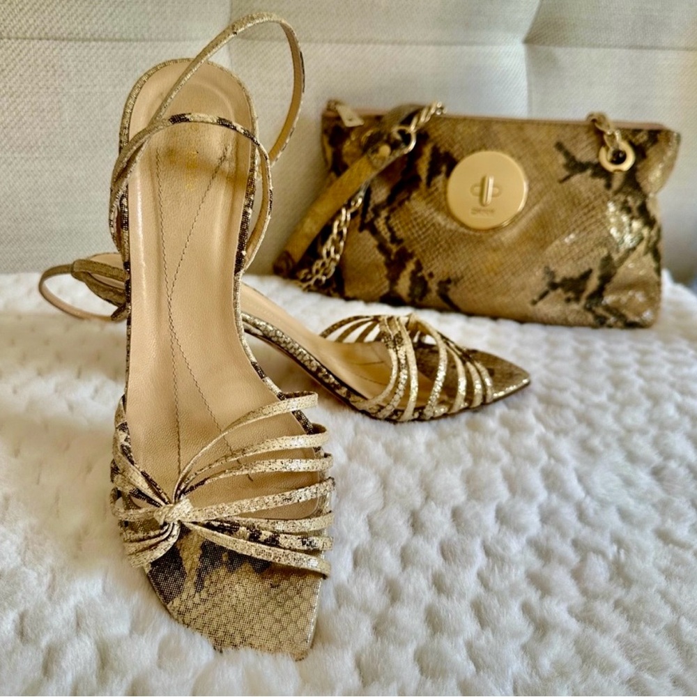 Kate Spade Ankle strap Snakeskin Heels